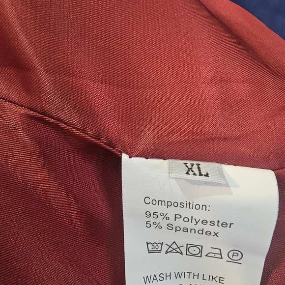 Elegant Velvet Double-Breasted Women's Jacket Blazer Dark Red Sz XL - Picture 6 of 7